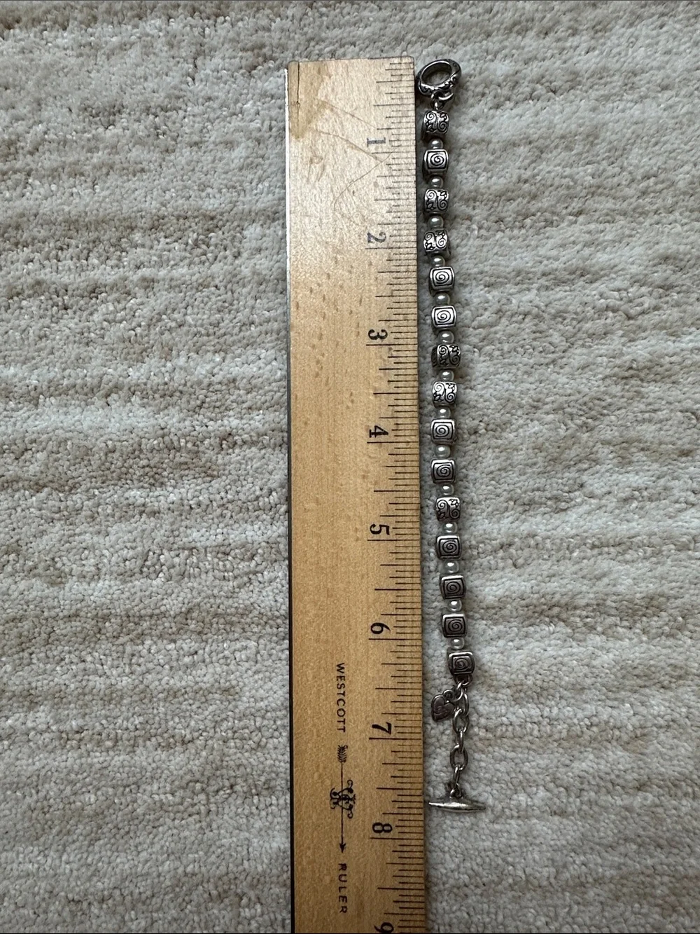 Brighton Essex Bead Bracelet Silver Plated Spiral Cube Bracelet - 2307
